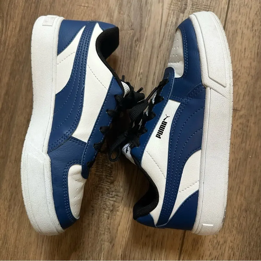 LIKE NEW!! Puma‎ Kid’s Athletic Shoes, Caven Jr. Blue White Black, Youth Size 1
